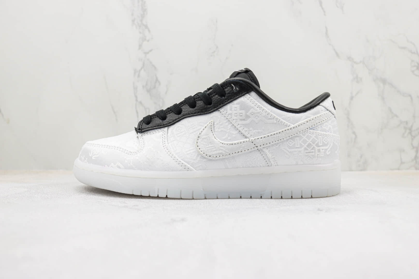 耐克Fragment Design x CLOT x Nike Dunk Low纯原版本陈冠希藤原浩闪电联名低帮Dunk白丝绸 莆田天花板Dunk板鞋 货号：FN0315-110