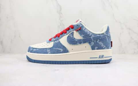 耐克Levi’s × Nike Air Force 1 Low纯原版本李维斯联名空军一号牛仔拼接板鞋 莆田天花板AF1系列 货号：VT5698-568