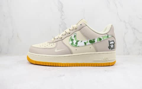 耐克Nike Air Force 1 ’07 Low纯原版本低帮空军一号米灰迷彩勾 莆田天花板AF1系列 货号：BS9055-301