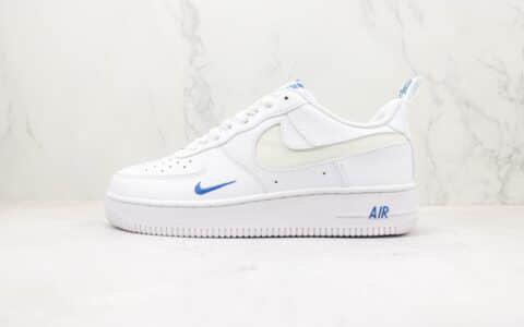 耐克Nike Air Force 1纯原版本低帮空军一号白蓝镂空大勾板鞋 莆田天花板AF1系列 货号：FB8971-100