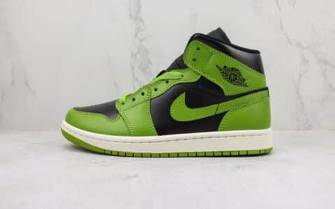 乔丹Air Jordan 1 Mid纯原版本中帮AJ1黑绿色篮球鞋 莆田天花板AJ1系列 货号：BQ6472-031