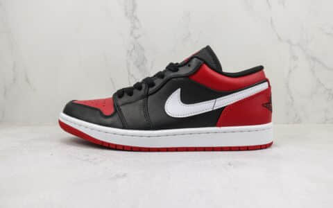 乔丹Air Jordan 1 Low纯原版本低帮AJ1黑红色板鞋 莆田天花板AJ1系列 货号：553558-066