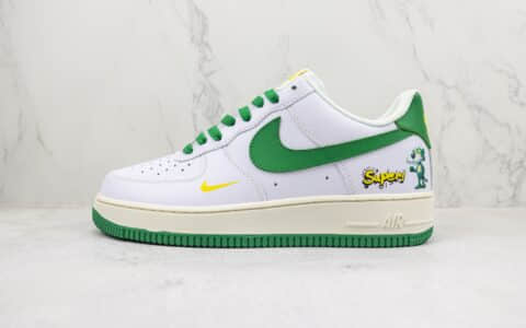 耐克Nike Air Force 1'07 Low纯原版本低帮空军一号白绿色板鞋 莆田天花板AF1系列 货号：BS9055-721