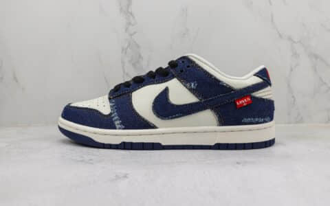 耐克Nike Dunk Low Retro纯原版本低帮DUNK李维斯牛仔蓝配色板鞋 莆田天花板DUNK系列板鞋 货号：LE0021-001