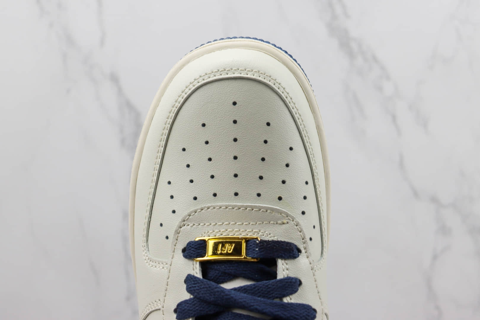 耐克Nike Air Force 1’07 Low纯原版本低帮空军一号白深蓝板鞋 莆田天花板AF1系列 货号：SP0758-026