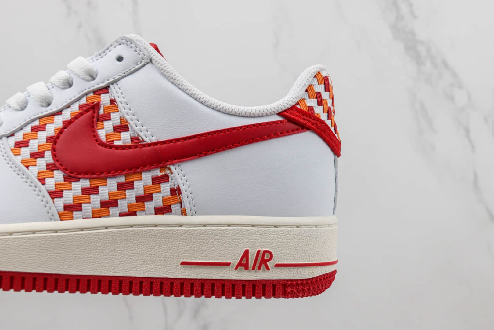 耐克Nike Air Force 1 Low纯原版本低帮空军一号白红编织板鞋 莆田天花板AF1系列 货号：DM1060-161