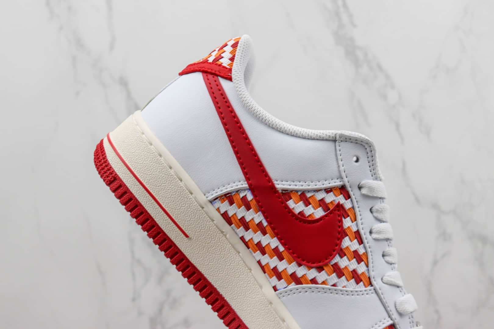 耐克Nike Air Force 1 Low纯原版本低帮空军一号白红编织板鞋 莆田天花板AF1系列 货号：DM1060-161