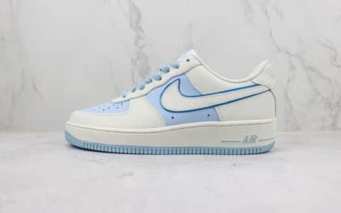 耐克Nike Air Force 1 Low ’07纯原版本低帮空军一号白蓝拼接板鞋 莆田耐克货源 货号：AV0303-723