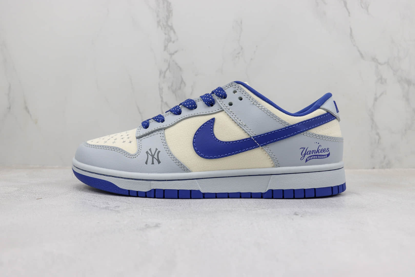 耐克Nike SB Dunk Low纯原版本MLB联名低帮SB Dunk蔚蓝灰板鞋 莆田天花板Dunk系列 货号：FC1688-104