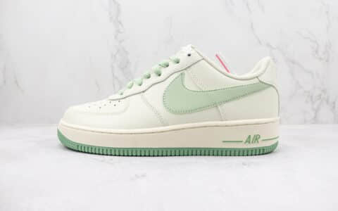 耐克Nike Air Force 1 Low纯原版本空军一号低帮米白绿色板鞋 莆田天花板AF1系列 货号：SP0758-029