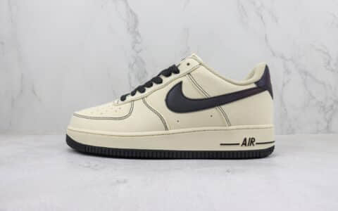 耐克Nike Air Force 1’07 Low纯原版本低帮空军一号米黑布面板鞋 莆田耐克货源 货号：TQ1456-288