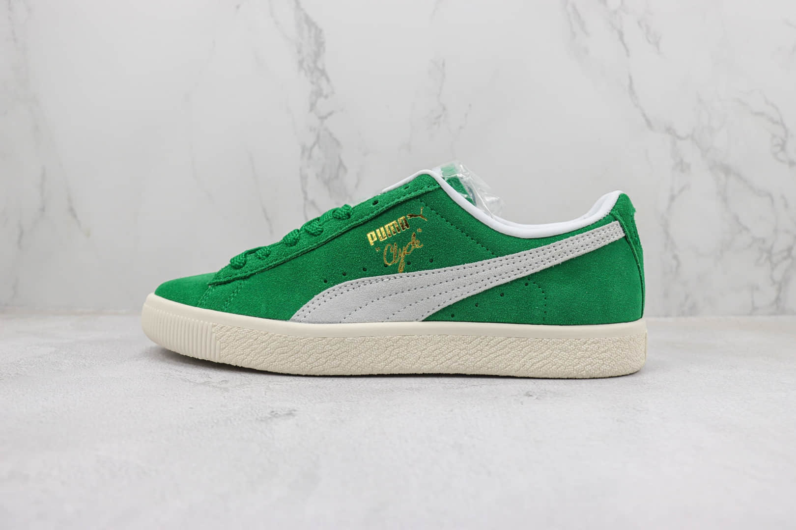 彪马PUMA Clyde OG纯原版本五十周年纪念白绿色低帮板鞋 莆田彪马货源 货号：391962-03