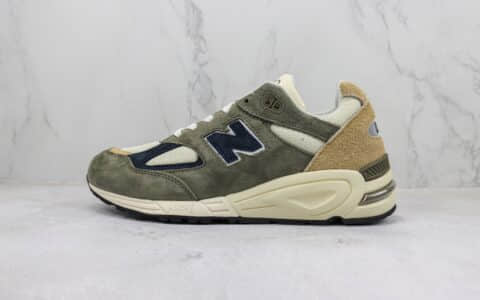 新百伦New Balance 990V2纯原版本美产NB990V2灰棕色复古慢跑鞋 莆田新百伦货源 货号：M990GB2