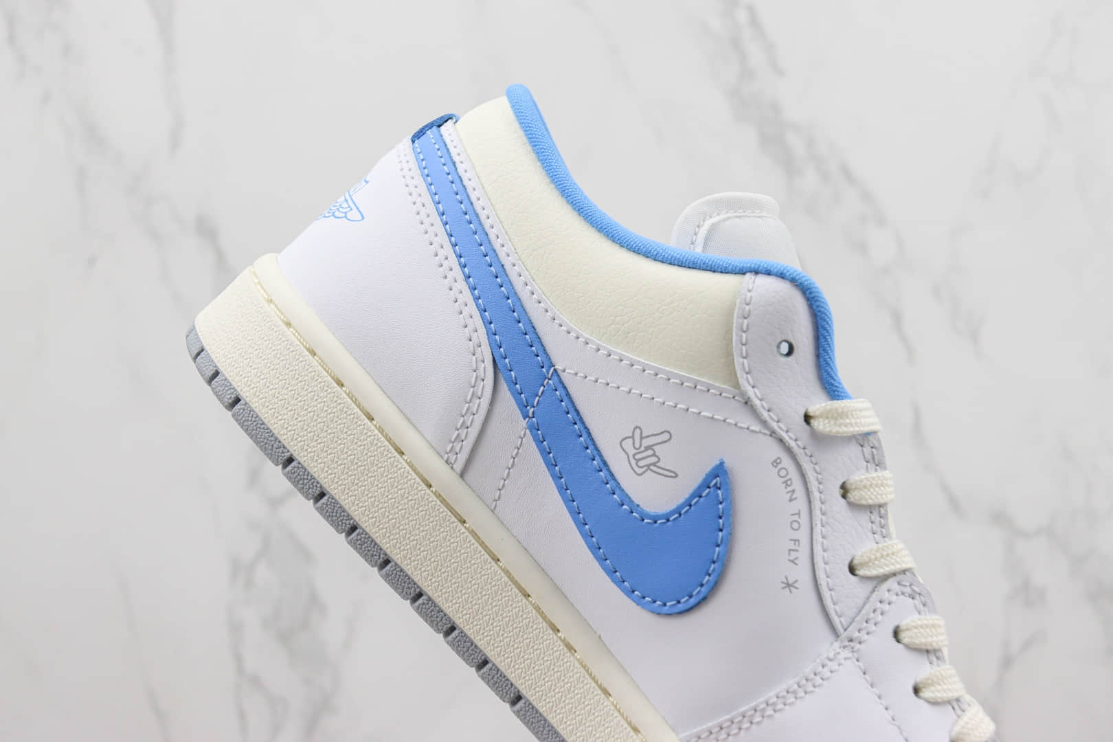 乔丹Air Jordan 1 Low纯原版本低帮AJ1白蓝火焰篮球鞋 莆田天花板AJ1系列 货号：FJ7219-441