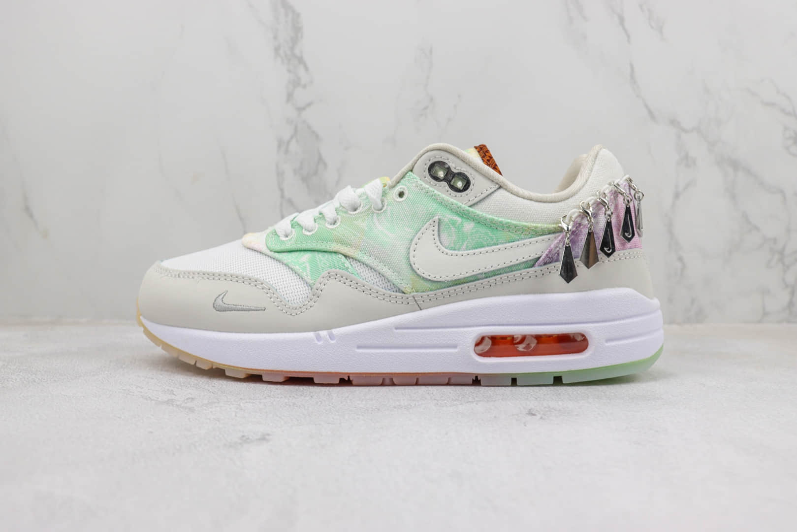 耐克Nike Air Max 1’87 PRM纯原版本Max1扎染腰果花 莆田复刻耐克 货号：FJ7734-101