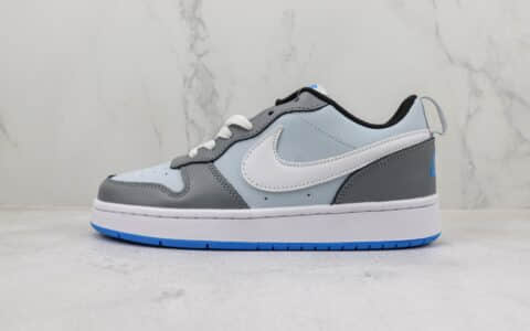 耐克Nike Court Borough Low 2纯原版本灰蓝色板鞋 莆田耐克工厂 货号：BQ5448-019