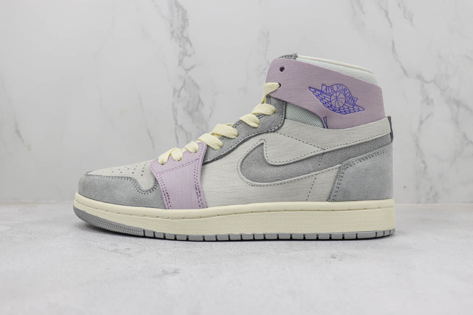 乔丹Air Jordan 1 High Zoom CMFT 2纯原版本高帮AJ1紫灰色篮球鞋 莆田天花板AJ1系列 货号：DV1305-005