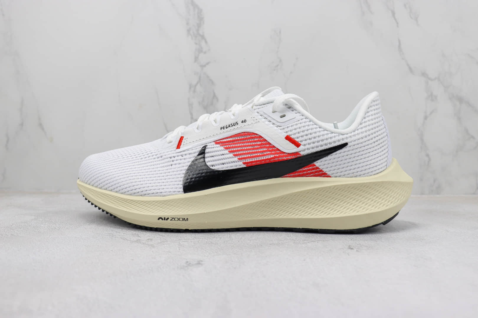 耐克Nike Air Zoom Pegasus 40纯原版本飞马40代白红色网面跑鞋 莆田复刻耐克 货号：FJ0686-100