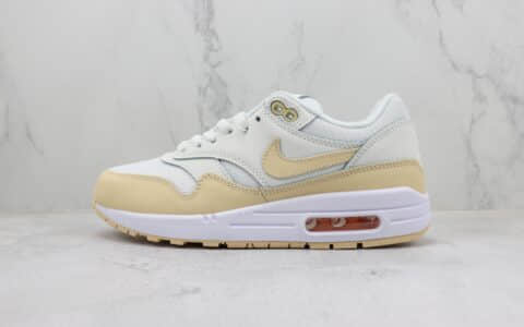 耐克Nike Air Max 1 PRM纯原版本Max1白黄色复古气垫跑鞋 莆田复刻耐克 货号：FB5060-100