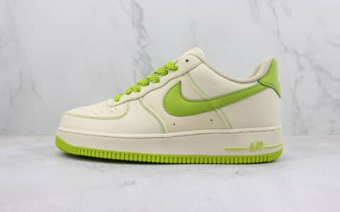 耐克Nike Air Force 1 '07 Low纯原版本低帮空军一号AF1米白绿色板鞋 莆田天花板AF1系列 货号：TQ1456-255