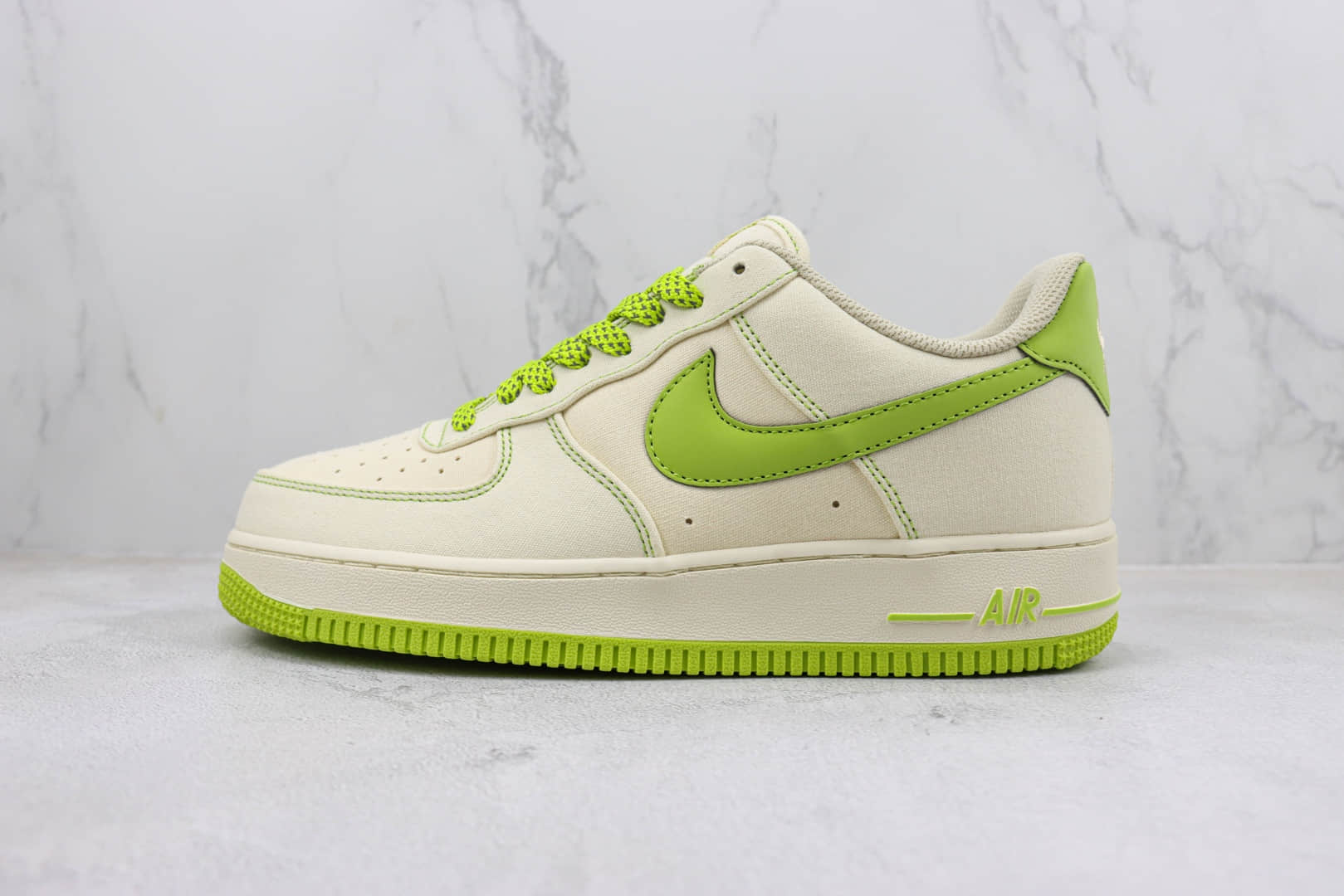 耐克Nike Air Force 1 '07 Low纯原版本低帮空军一号AF1米白绿色板鞋 莆田天花板AF1系列 货号：TQ1456-255