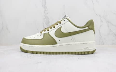 耐克Nike Air Force 1 '07 Low纯原版本空军一号低帮AF1米白橄榄绿板鞋 莆田耐克货源 货号：DD7798-176