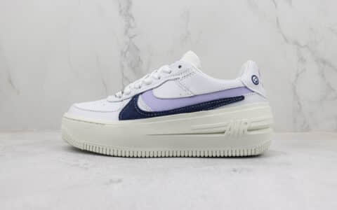 耐克Nike Air Force 1 PLT.AF.ORM纯原版本空军一号白黑紫解构厚底板鞋 莆田天花板AF1系列 货号：FD0382-121