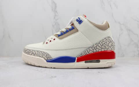 乔丹Air jordan 3 Retro纯原版本AJ3独立日白蓝红篮球鞋 莆田AJ货源 货号：136064-140