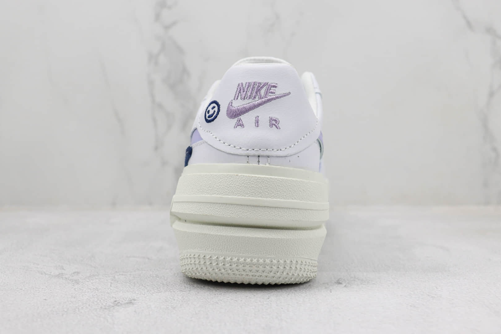 耐克Nike Air Force 1 PLT.AF.ORM纯原版本空军一号白黑紫解构厚底板鞋 莆田天花板AF1系列 货号：FD0382-121