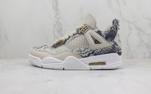乔丹Air Jordan 4 Retro“SneakSkin”纯原版本AJ4蛇纹灰白篮球鞋 莆田AJ货源 货号：819139-030