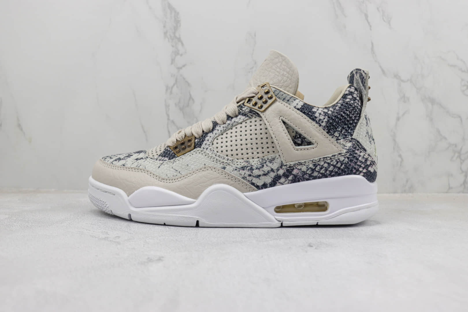 乔丹Air Jordan 4 Retro“SneakSkin”纯原版本AJ4蛇纹灰白篮球鞋 莆田AJ货源 货号：819139-030