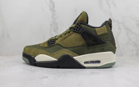 乔丹Air Jordan 4 Retro“Olive Canvas”纯原版本AJ4橄榄绿实战篮球鞋 莆田AJ货源 货号：FB9927-200