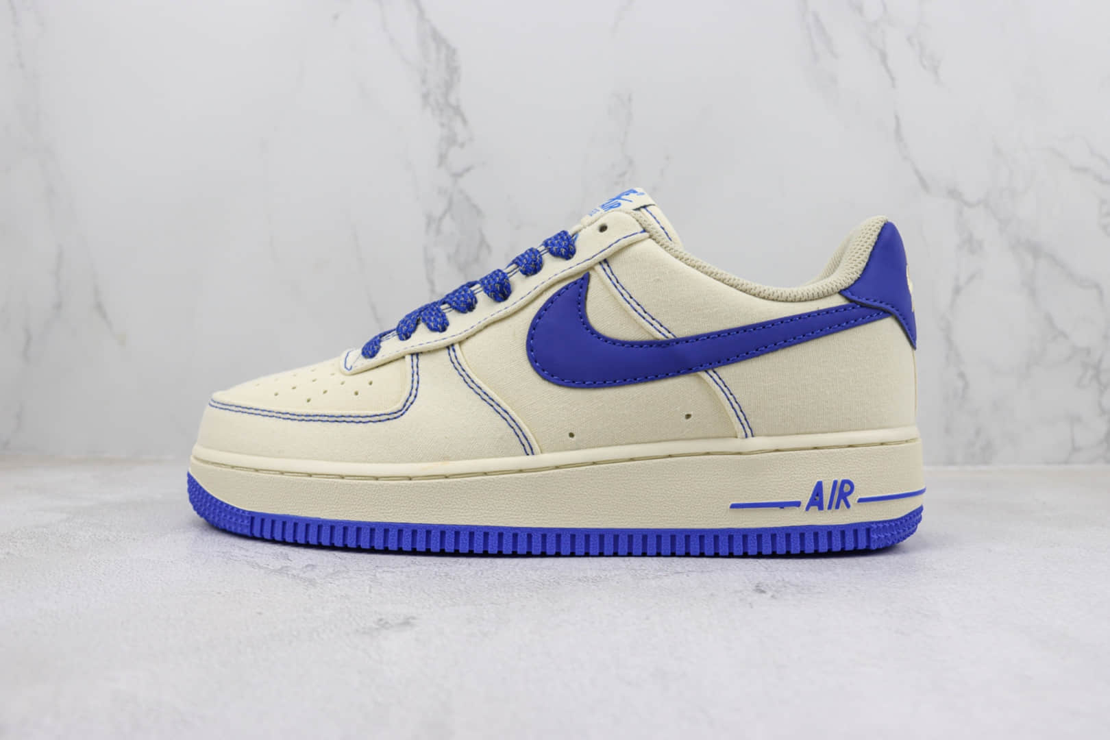 耐克Nike Air Force 1 '07 Low纯原版本低帮空军一号AF1米白蓝色板鞋 莆田天花板AF1系列 货号：TQ1456-233