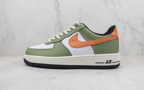 耐克Nike Air Force 1 '07 Low纯原版本空军一号AF1白绿橙色板鞋 莆田复刻鞋货源 货号：FD0758-366