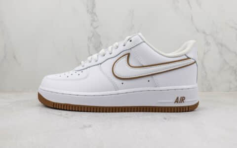 耐克Nike Air Force 1 '07 Low纯原版本空军一号低帮AF1白棕色板鞋 莆田耐克工厂 货号：DV0788-104