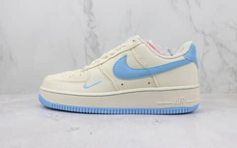 耐克Nike Air Force 1 Low纯原版本空军一号低帮AF1米白蓝色运动板鞋 莆田耐克货源 货号：ME0112-533