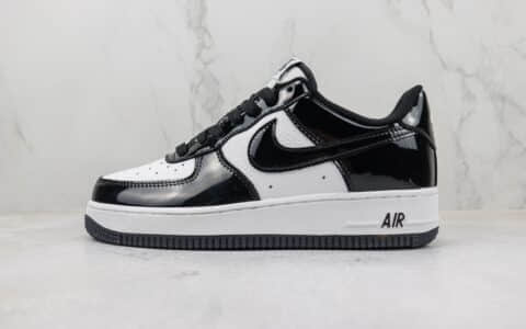 耐克Nike Air Force 1 Low纯原版本空军一号低帮AF1黑白漆皮 莆田耐克货源 货号：HP3658-588