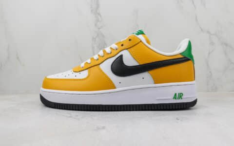 耐克Nike Air Force 1 Low纯原版本空军一号低帮AF1白黄黑勾板鞋 莆田耐克工厂 货号：FN8008-700