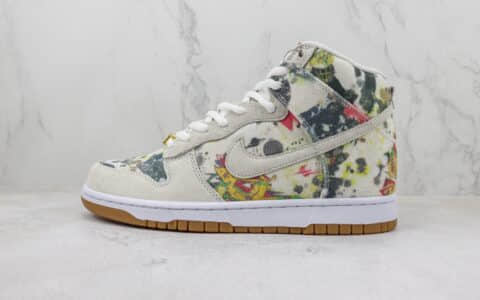 耐克Supreme x Nike Dunk SB High “Rammellzee”纯原版本高帮SB Dunk联名Supreme涂鸦印花休闲板鞋 莆田耐克工厂 货号：FD8779-100