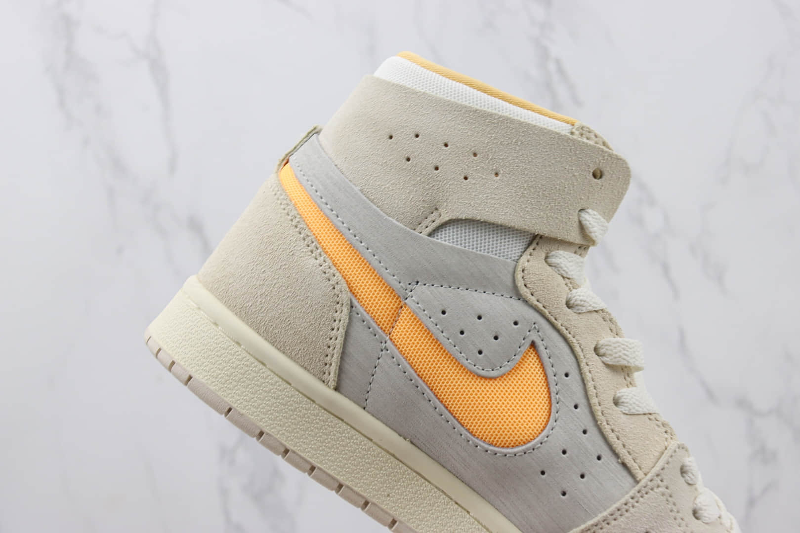 乔丹Air Jordan 1 High Zoom CMFT 2纯原版本高帮AJ1灰橙色篮球鞋 莆田天花板AJ1 货号：DV1307-180