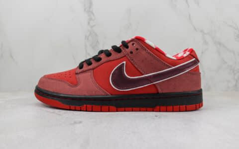 耐克Concepts x Nike SB Dunk Low纯原版本低帮SB Dunk红龙虾休闲运动板鞋 莆田耐克代理 货号：313170-661