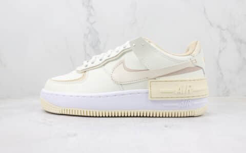 耐克Nike Air Force 1 Shadow纯原版本空军一号低帮AF1马卡龙白黄解构板鞋 莆田耐克货源 货号：FQ6871-111