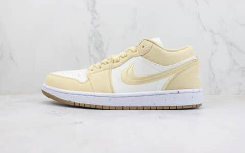 乔丹Air Jordan 1 Low纯原版本低帮AJ1米黄帆布刺绣板鞋 莆田AJ货源 货号：FN3722-701