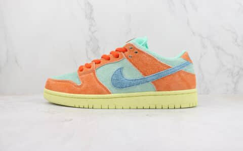 耐克Nike SB Dunk Low纯原版本低帮SB Dunk热带雨林桔蓝麂皮板鞋 莆田耐克货源 货号：DV5429-800