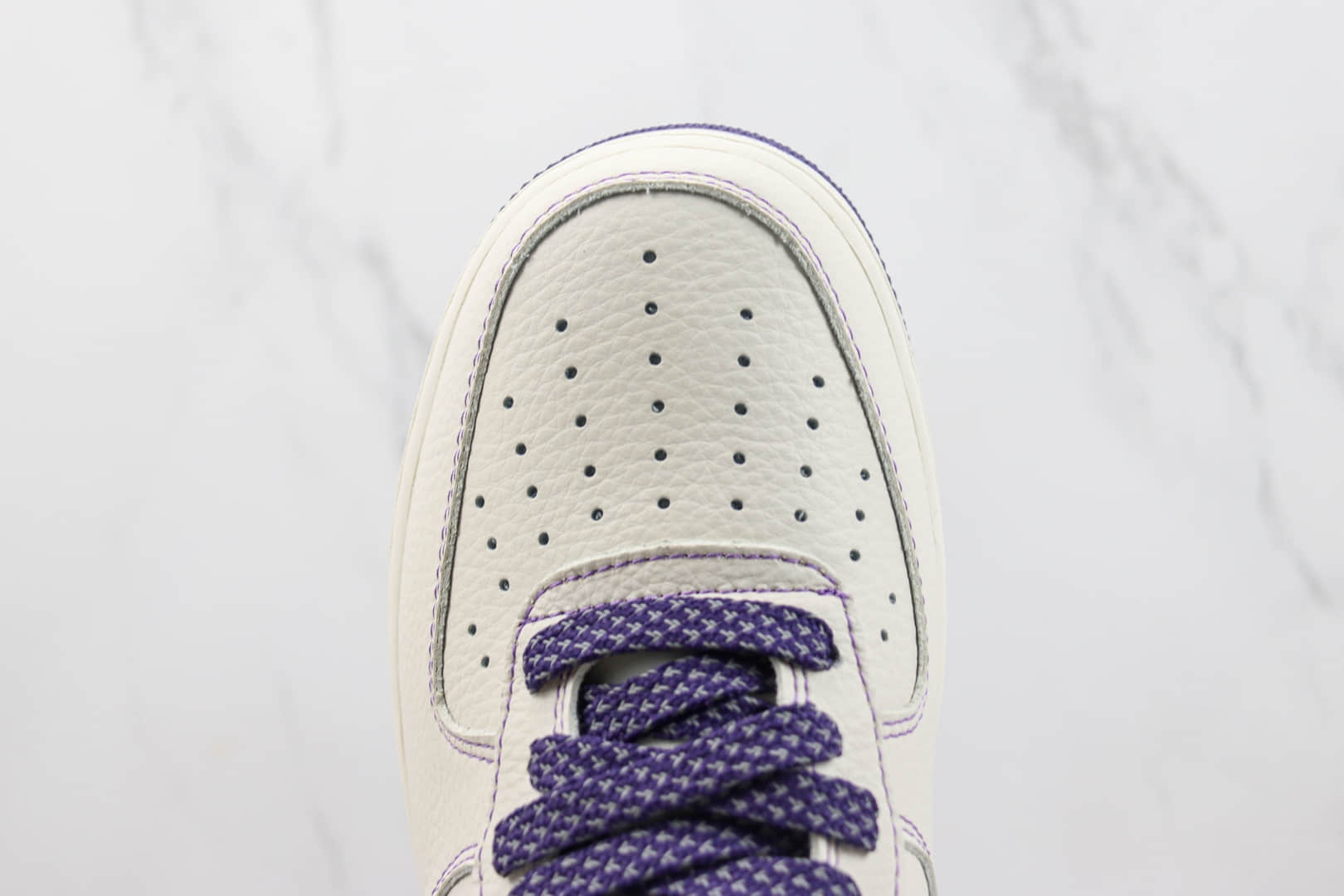 耐克Nike Air Force 1 Low纯原版本斯图西联名空军一号低帮AF1白紫色板鞋 莆田耐克工厂 货号：UN1635-222