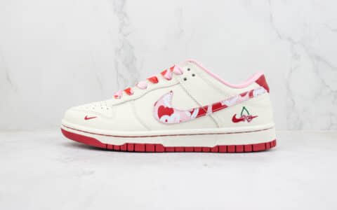 耐克Nike SB Dunk Low纯原版本低帮SB Dunk情人节白红樱桃板鞋 莆田天花板Dunk 货号：FC1688-118