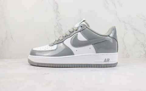 耐克Nike Air Force 1 Low纯原版本空军一号低帮AF1白灰漆皮亮面板鞋 莆田耐克货源 货号：HP3656-566