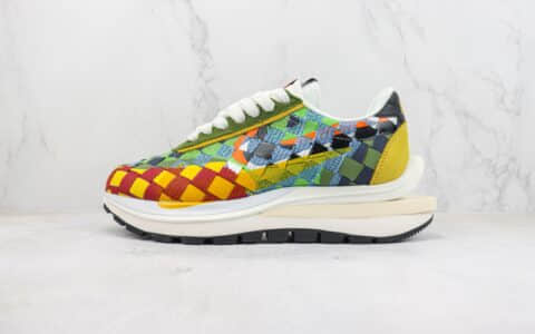 耐克Sacai x Nike Waffe Woven“Green Gusto”纯原版本Sacai联名绿彩棋盘格编织解构华夫鞋 莆田耐克工厂 货号：DR5209-300