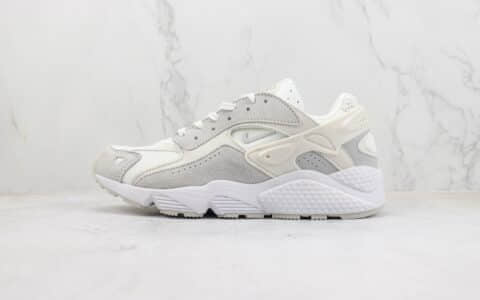 耐克Nike Air Huarache Runner纯原版本华莱士12代白灰色氯丁橡胶跑鞋 复刻鞋工厂 货号：DZ3306-100