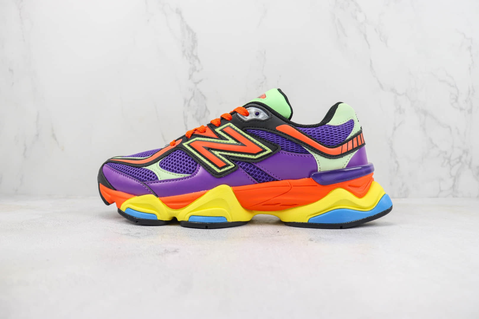 新百伦New Balance 9060纯原版本NB9060彩色拼接千禧风小象蹄复古慢跑鞋 莆田新百伦货源 货号：U9060NBX